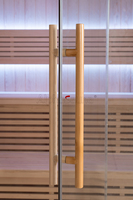 Sauna intérieur carré en bois de pruche personnalisé pour 3-4 personnes, bande lumineuse LED, panneau de commande électrique, vapeur humide pour la relaxation