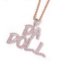Pendentifs HipHop en zircon doré, 26 lettres de l'alphabet en diamant, lettres a b c d e f g h i j k l m n o p q r s t u v w x y z pour colliers