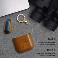 POLO Bowen casing kulit asli AirPods, casing penutup Headphone Premium generasi pertama dan ke-2