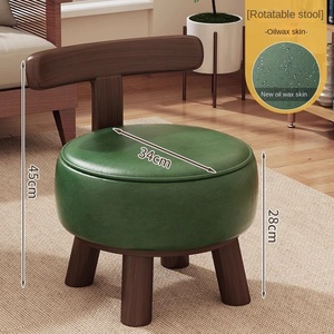 <span class=keywords><strong>Taburete</strong></span> Giratorio de Madera Maciza <span class=keywords><strong>con</strong></span> <span class=keywords><strong>Respaldo</strong></span> y Asiento Acolchado, Silla Pequeña para Niños, para el Hogar, Sala de Estar, <span class=keywords><strong>Taburete</strong></span> para Cambiar Zapatos - Product Image 6