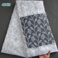 Luxe vert menthe français perlé Tulle maille dentelle tissu avec paillettes en gros dentelle africaine pour les femmes robes de mariée 4069