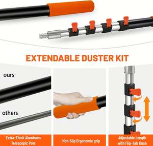 Langstrecken-Teleskopstange Leichtgewichtige Aluminium-Verlängerungsstange mit Universalschraubspitze für Reinigungswerkzeuge - Product Image 4