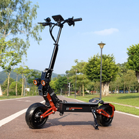 Scooter électrique adulte pliable tout-terrain en alliage d'aluminium à double moteur 12 pouces 5000w avec frein à disque à huile 48v 35ah Obarter D5