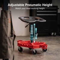 Tabouret roulant réglable en hauteur DZ-001 pour le detailing automobile, rouge, 65x75CM, siège de travail pour le lavage de voitures, la réparation et la mécanique