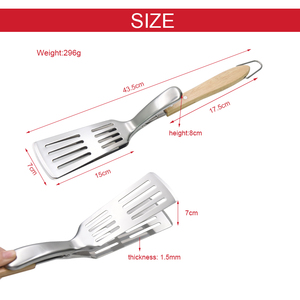 Outils de barbecue coréens <span class=keywords><strong>REWOOD</strong></span>, pinces en bois extra longues en acier inoxydable, brochettes résistantes à la chaleur, écologiques, durables, en métal - Product Image 3