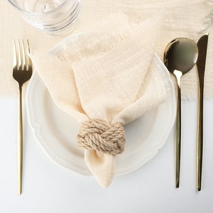 Zachte katoenen mousseline servetten met rafelrand, herbruikbaar, kleurrijk, handgemaakt, voor bruiloft, feest of tafeldecoratie - Product Image 4