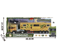 Camion de transport militaire en alliage inertiel avec lumières et sons, conteneur ouvrable, cabine camouflage, jouet de transport de l'armée