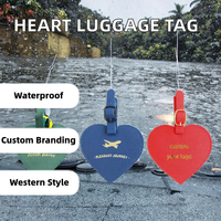 Étiquette de bagage en cuir PU multicolore avec logo personnalisé, résistante à l'eau, étiquette de nom souple pour bagages, vente en gros