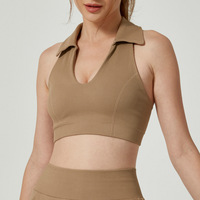 Nouveau design soutien-gorge de sport grande taille à maintien élevé, dos ajouré, col en V, col rabattu, Spandex/Nylon, pour femme, course, fitness, yoga