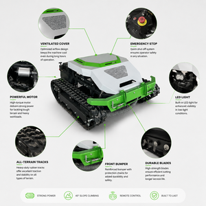 free shipping CE EPA 900mm industrial <b>remote</b> crawler mower 452cc engine grass cutter slope garden machine - Product Image 1