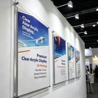 Penyangga Poster Akrilik Dinding Dua Lapis Desain Magnetik Tebal 5mm Bingkai Poster Sandwich Transparan untuk Pajangan Kantor