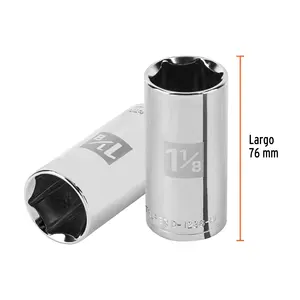 Juego de Llaves de Tubo de 6 Puntas, 1-1/8 Pulgadas de Largo, 1/2 Pulgada de Diámetro, Marca TRUPER - Product Image 1