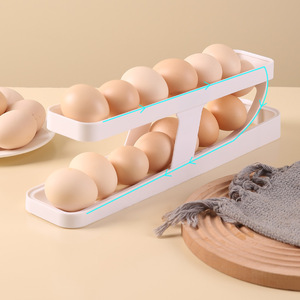 Rolling Egg Holder Automatically Rolling Egg Storage Container 2 Tier Rolling Egg Dispenser Detachable
