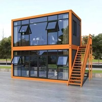 Maison conteneur modulaire SKYLINE, livrée en kit, préfabriquée, avec panneaux sandwich en laine de roche, en acier, bureau mobile démontable, directement de l'usine