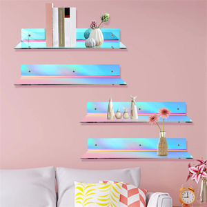 Estantes flotantes de acrílico iridiscente, estantes de acrílico arcoíris, estantería de pared <span class=keywords><strong>Invisible</strong></span>, estantes de exhibición de <span class=keywords><strong>libros</strong></span> para niños para el hogar - Product Image 3