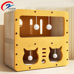 Robusta casa per gatti in legno con Scratching Board integrato accogliente e durevole Design adorabile - Product Image 2