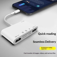Cable Convertidor Multifuncional 6 en 1, Adaptador OTG de Carga Rápida de 30W, Lector de Tarjetas TF y SD, 3 Puertos USB 3.0