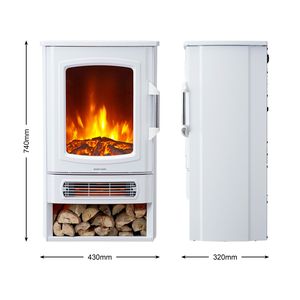 Diskon besar ukuran besar LED log putih api dekoratif Kamin chemnee perapian listrik dengan panas - Product Image 4