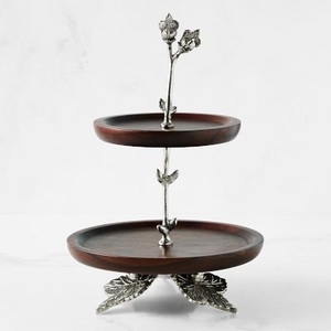 แท่นวางเค้กไม้อะคาเซียทรงกลมสำหรับวางคัพเค้กและของหวานอุปกรณ์ตกแต่งเค้กสำหรับงานปาร์ตี้อุปกรณ์ครัวในบ้าน - Product Image 4