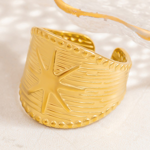 Fashion <b>Rings</b> Women's <b>Gold</b> Tone Heart Flower Cuff <b>Ring</b> <b>Set</b> Party Jewelry Irregular Design Yiwu Origin - Product Image 3