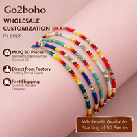 Bracelets minimalistes Go2boho en perles de rocaille pour femmes, chaîne plaquée or, charme bohème, accessoires de mode estivale