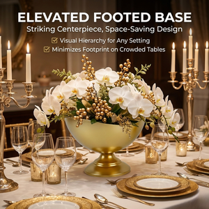 Modern Gold Slanted Metal Fruit Bowl Decorative Bowl <strong>Matte</strong> Gold Finish Wholesale <strong>Table</strong> Centerpiece Decorative Bowl - Product Image 3