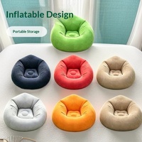 Canapé gonflable au design moderne et simple, en PVC floqué, pour le camping en plein air, les pique-niques, les festivals de musique, et comme canapé paresseux d'intérieur, utilisable en position allongée.