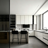 Meubles de base en bois massif de luxe français moderne avec profondeur personnalisable pour la personnalisation complète de la villa