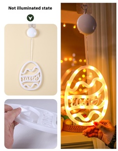 Lumière LED suspendue en forme <span class=keywords><strong>de</strong></span> <span class=keywords><strong>lapin</strong></span> avec ventouse, décoration <span class=keywords><strong>de</strong></span> fête <span class=keywords><strong>de</strong></span> Pâques pour enfants, vente chaude, décoration <span class=keywords><strong>de</strong></span> fenêtre intérieure - Product Image 3