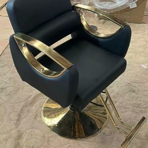 Sillón de Peluquería - Sillón de Estilismo de Cuero de Lujo con Base de Metal para Salones de Belleza - Product Image 4