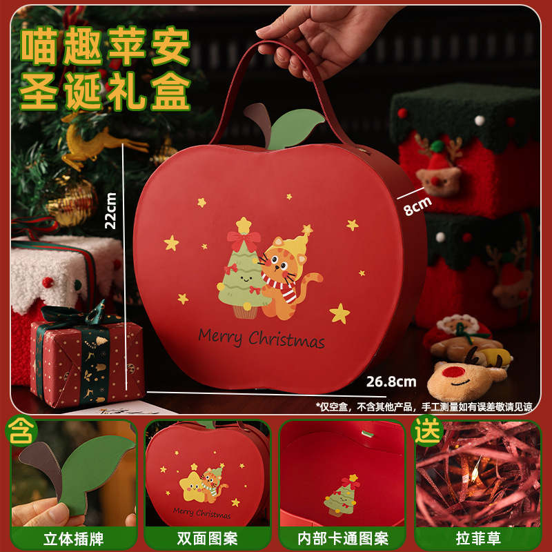 christmas gift box hard box with insert + raffia