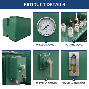 Transformateur triphasé 750 kVA à alimentation en boucle, monté sur socle, certifié UL CUL CE, 50/60 Hz, 10 kV, 20 kV, 35 kV, pour la distribution d'énergie électrique - Product Image 3