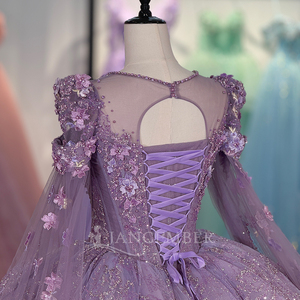 Lilas Brillant Princesse Quinceanera Robes Sequin Applique Fleur Perles Doux 16 Robe Robe De Bal Vestidos <span class=keywords><strong>15</strong></span> De Dy6839-1 - Product Image 5