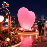 Escultura Inflable de Corazón con Luz, Estilo Romántico y Soñador, para Plazas Comerciales, Bloques de Turismo Cultural
