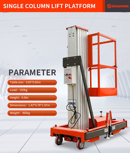 Plataforma de elevación eléctrica móvil para exteriores, elevador hidráulico de aleación de aluminio de un mástil, 4m-18m - Product Image 5