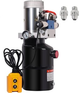 Unité hydraulique GRH avec réservoir d'huile en fonte de 6 litres, moteur 12V CC, pompe à double action, levage 4M, poignée de commande - Product Image 1