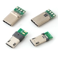 Électrique Résistance 56K Noir Noyau En Caoutchouc Usb 3.1 Type C Connecteur PCB Usb C Mâle Connecteur Plug