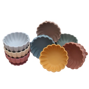 최저가 신생아 식기 세트 BPA 프리 어린이 방수 실리콘 낙하 방지 음식 급식 흡착 그릇 세트 - Product Image 1