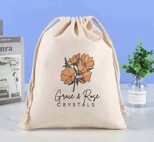 กระเป๋าผ้าแคนวาสออร์แกนิคพิมพ์โลโก้ตามสั่ง ถุงผ้ารูดปิดแบบใช้ซ้ำได้ สายรูดคู่ สำหรับใส่ของช้อปปิ้ง ของขวัญแทนใจ - Product Image 6