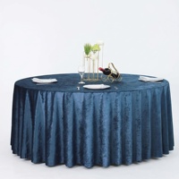 Nappe ronde en velours imperméable YILUN, couleur unie, faite à la main, pour hôtel, mariage, fête, banquet, décoration