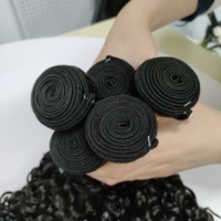 Lots de cheveux humains de qualité supérieure en gros, boucles pixie, donneur unique, cheveux vierges, double trame, boucles pixie vietnamiennes