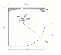 Receveur de douche d'angle en résine, vente en gros usine, pré-levé et antidérapant, pour l'Amérique du Nord, certifié CUPC