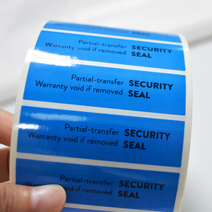 Étiquette de sécurité personnalisée bleue anti-effraction avec impression de garantie, autocollant inviolable en rouleau - Product Image 5