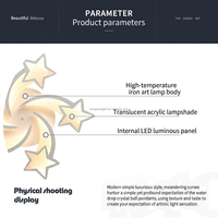 Plafonnier LED moderne - Lampe de salon créative et unique avec base en fer et surface en acrylique, commande par interrupteur, compatibilité 220V