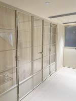 Puerta Plegable Moderna de Aluminio y Vidrio, Sin Rieles, Abatible, para Uso Interior en Dormitorios, Salas de Estar, Pasillos, Estudios, Hoteles y Villas