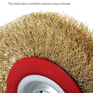 <span class=keywords><strong>Brosse</strong></span> <span class=keywords><strong>métallique</strong></span> ronde en laiton pour le décapage de la rouille, le polissage et la découpe de l'acier – <span class=keywords><strong>Brosse</strong></span> rotative - Product Image 2