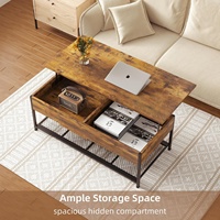 Table basse de style rétro américain DZ, design simple en fer forgé, bureau réglable, lumière de luxe moderne, petit appartement pour salon, thé