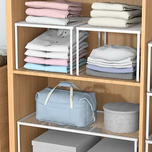 Wholesale Nordic Style Wrought Iron Multilayer Frame Wardrobe Partition Organize Clothes Kitchen Detachable Storage Rack