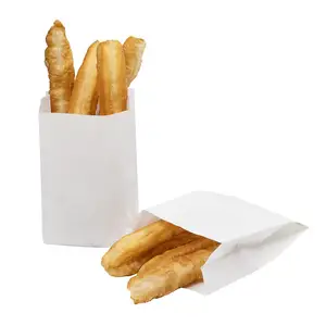Custom Printing Take Away Greaseproof Coated Packaging Bag for Fast Food Sandwich Bread Burger Roast Fried Chicken Paperbags