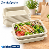 Boîte en bagasse SOTON pour emballage alimentaire, plateau de service beige pour restaurant, livraison en vrac pour salade et déjeuner, impression personnalisée, nouveauté sous emballage.
